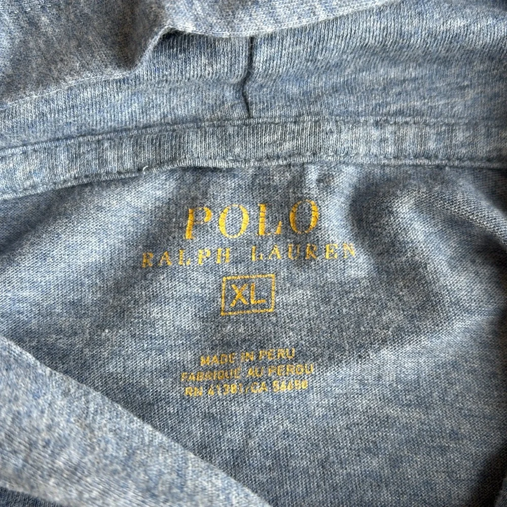 Polo‎ Ralph Lauren Heather Blue Lightweight Hoodie Pullover Cotton Preppy Men XL